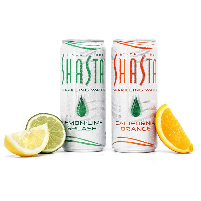 Shasta sparkling water cans with fruit