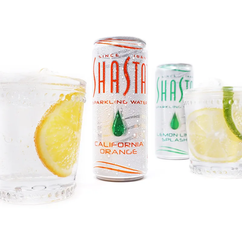 Shasta sparkling water with glasses